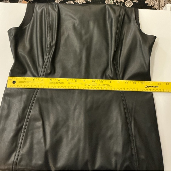 Calvin Klein Black Leather Sleeveless Dress - Picture 6 of 7